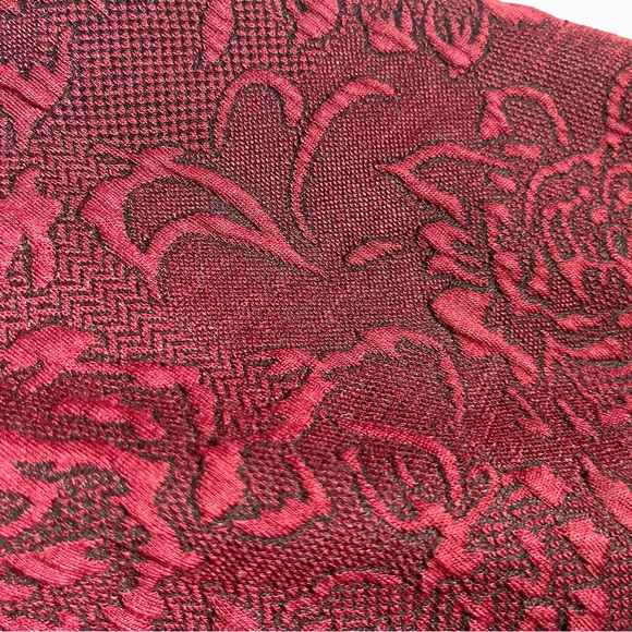 Forever 21 Red Burgundy Lace Print V-Neck Dress Size Small - Picture 2 of 5